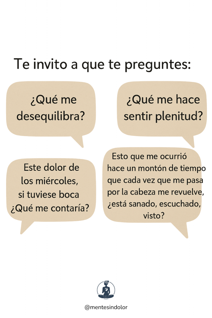 que me desequilibra, que me hace sentir plenitud, que me dice mi dolor